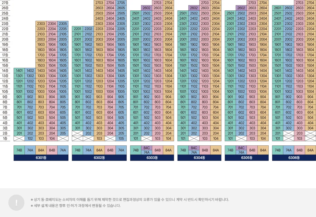 고덕신도시 아테라 동호배치도